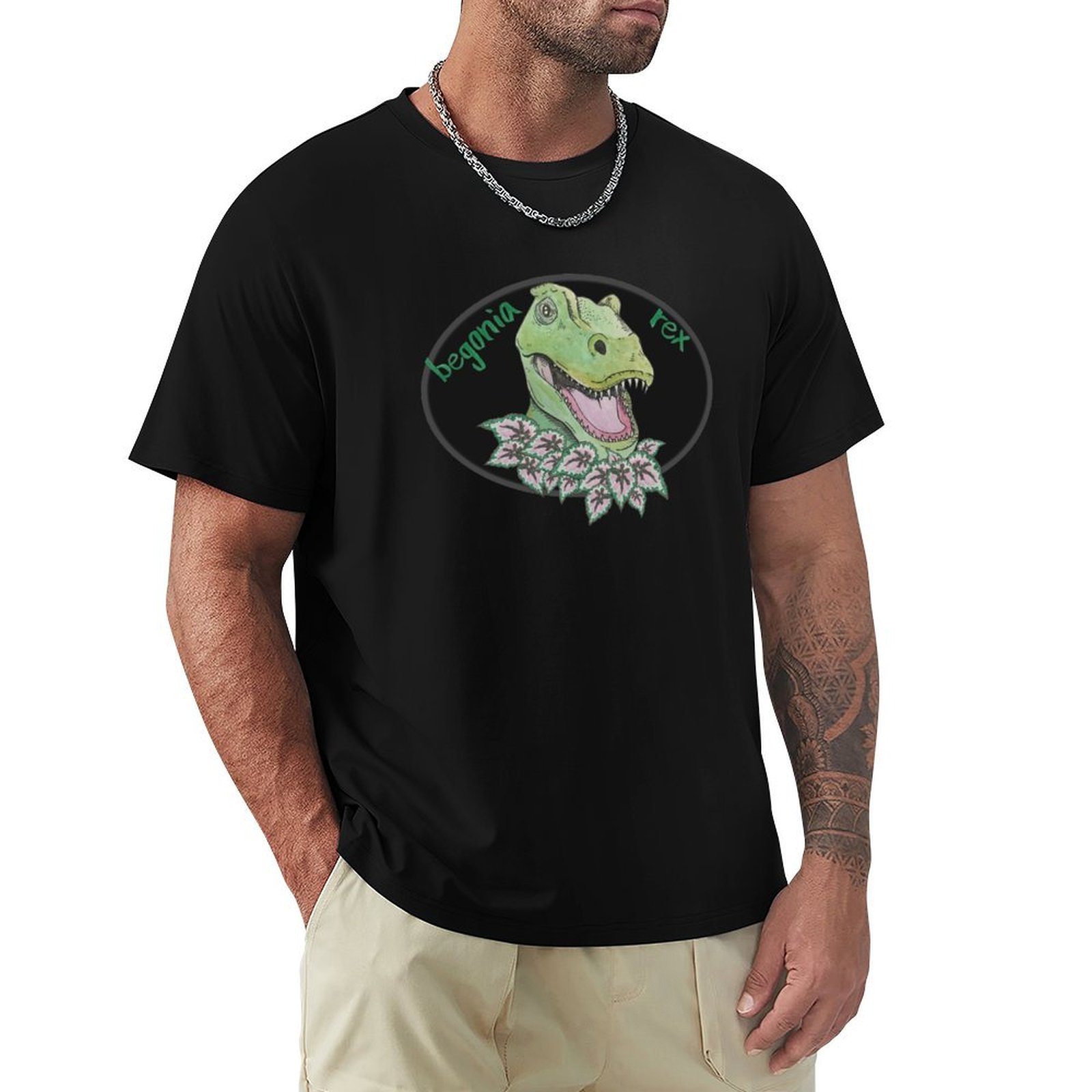 Begonia Rex - T-shirt con stampa di T-Rex e
