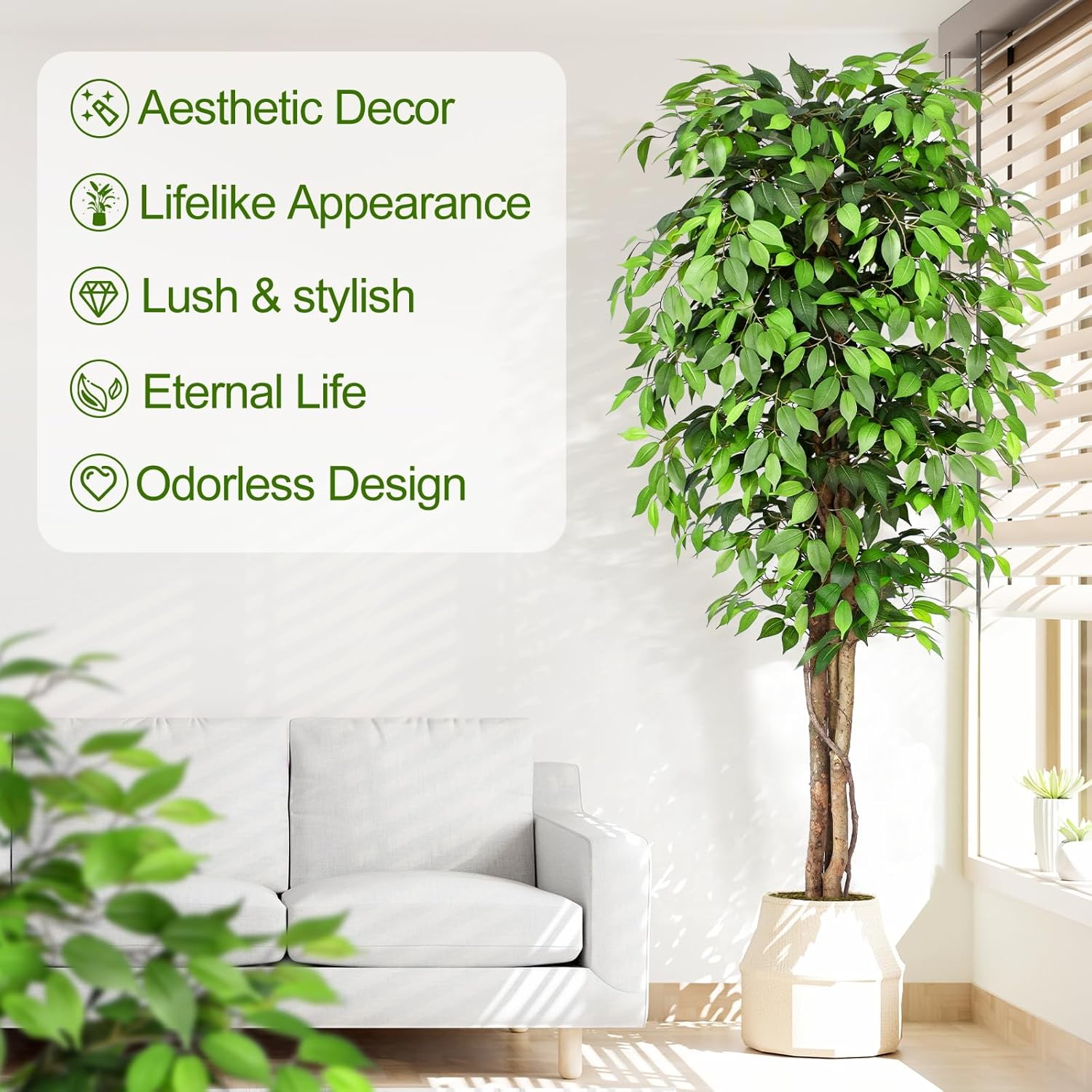 Albero di Ficus Artificiale Re - Dracaena Marginata recensione e prezzo
