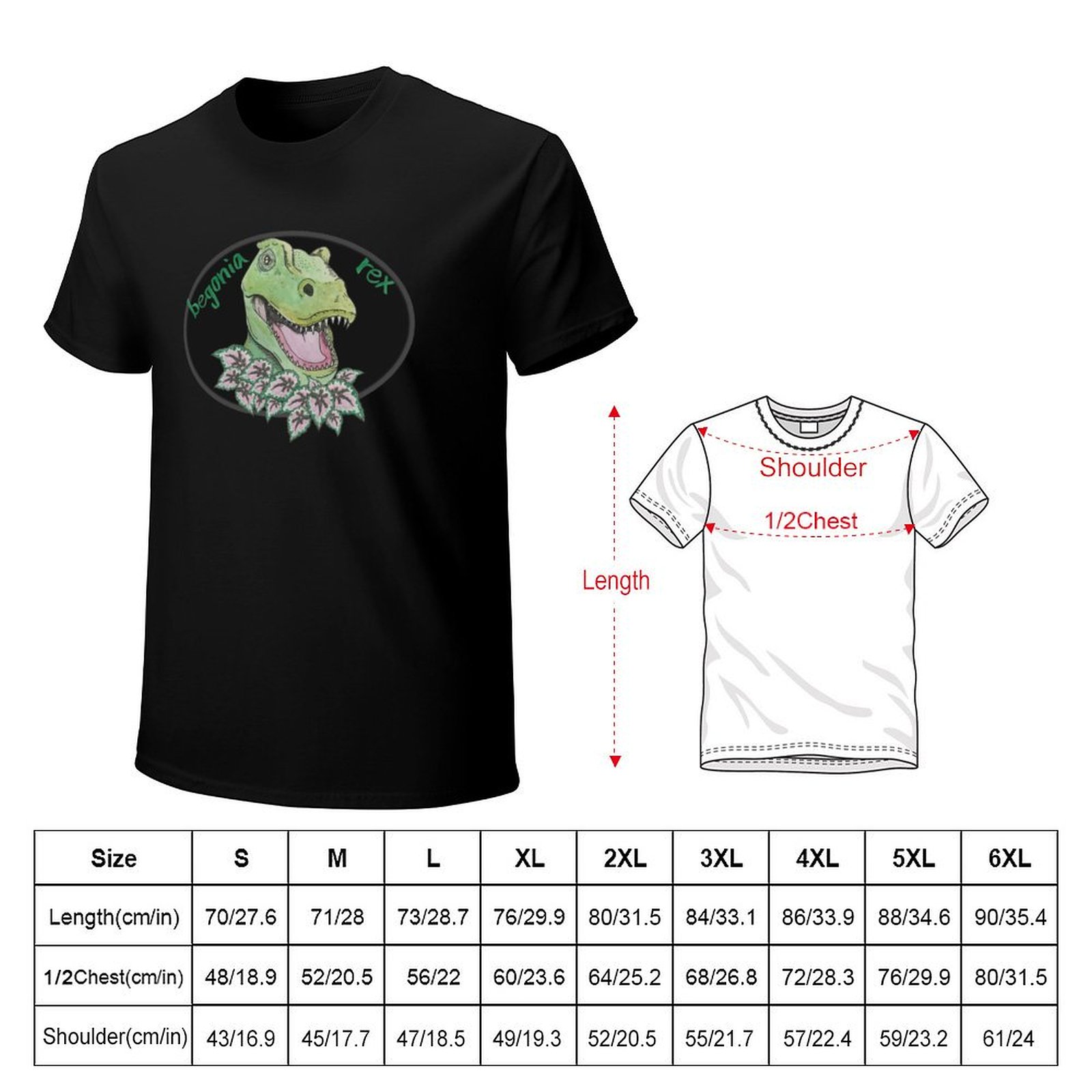 T-shirt con stampa di T-Rex e  - Begonia Rex recensione e prezzo